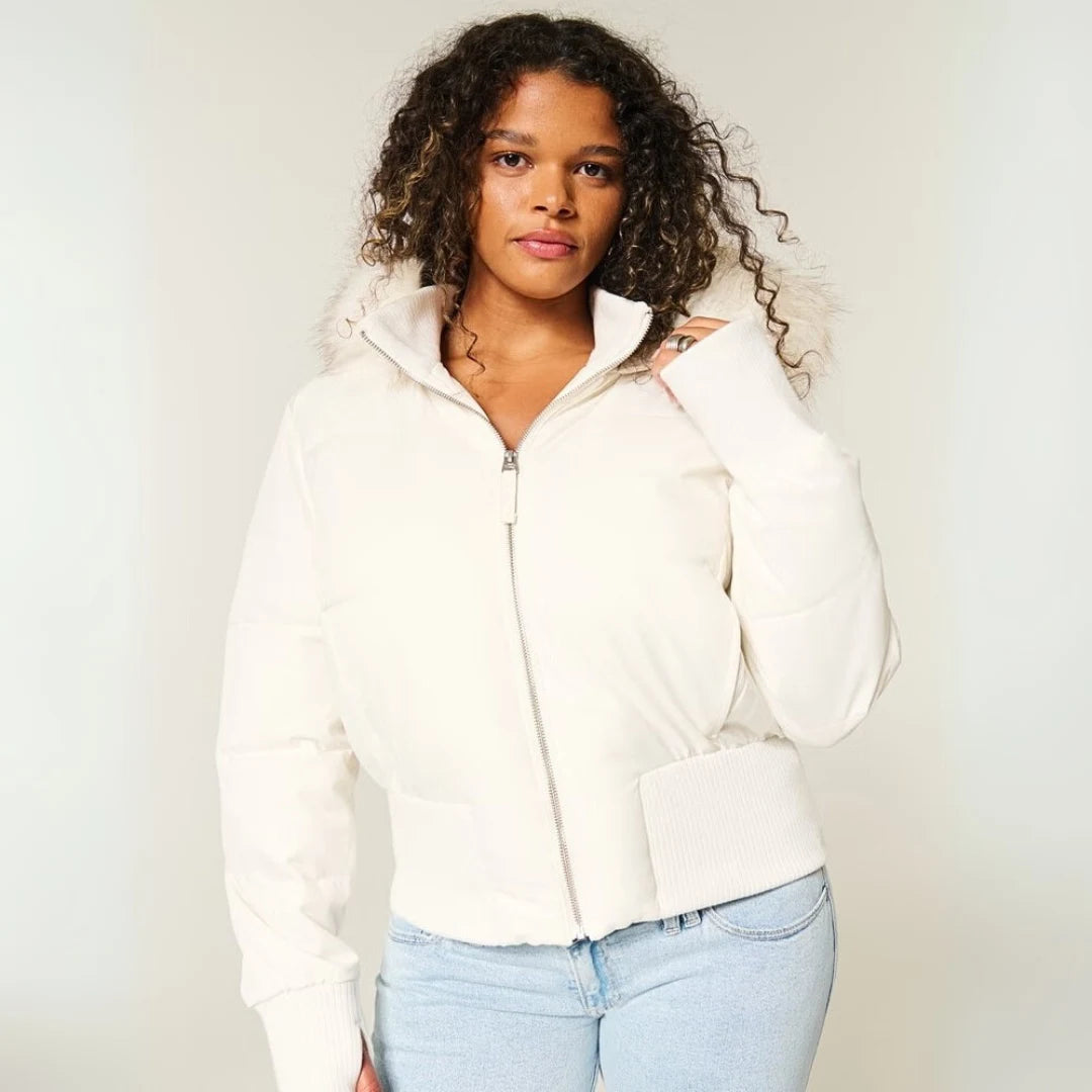 Fur Puffer Bomber Jacket